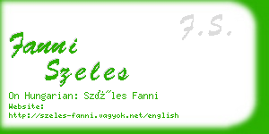 fanni szeles business card